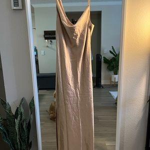 Princess Polly Gold Satin Maxi Dress